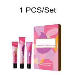 Facial Hair Removal Trilogy Kit 3-Step Softening Gel Cream Soothing Lotion Gentle Sensitive Skin Fast Acting for Sensitive Skin