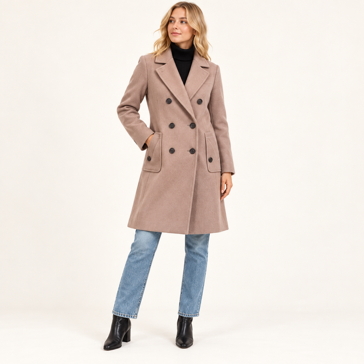 Aveline Double-Breasted Wool Coat
