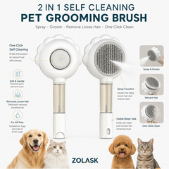 2 In 1 Self Cleaning Dog Brush Comb With Spray Pets Grooming Hair Remover Combs Brush Floating Hair Pet Grooming Brush Pet Products