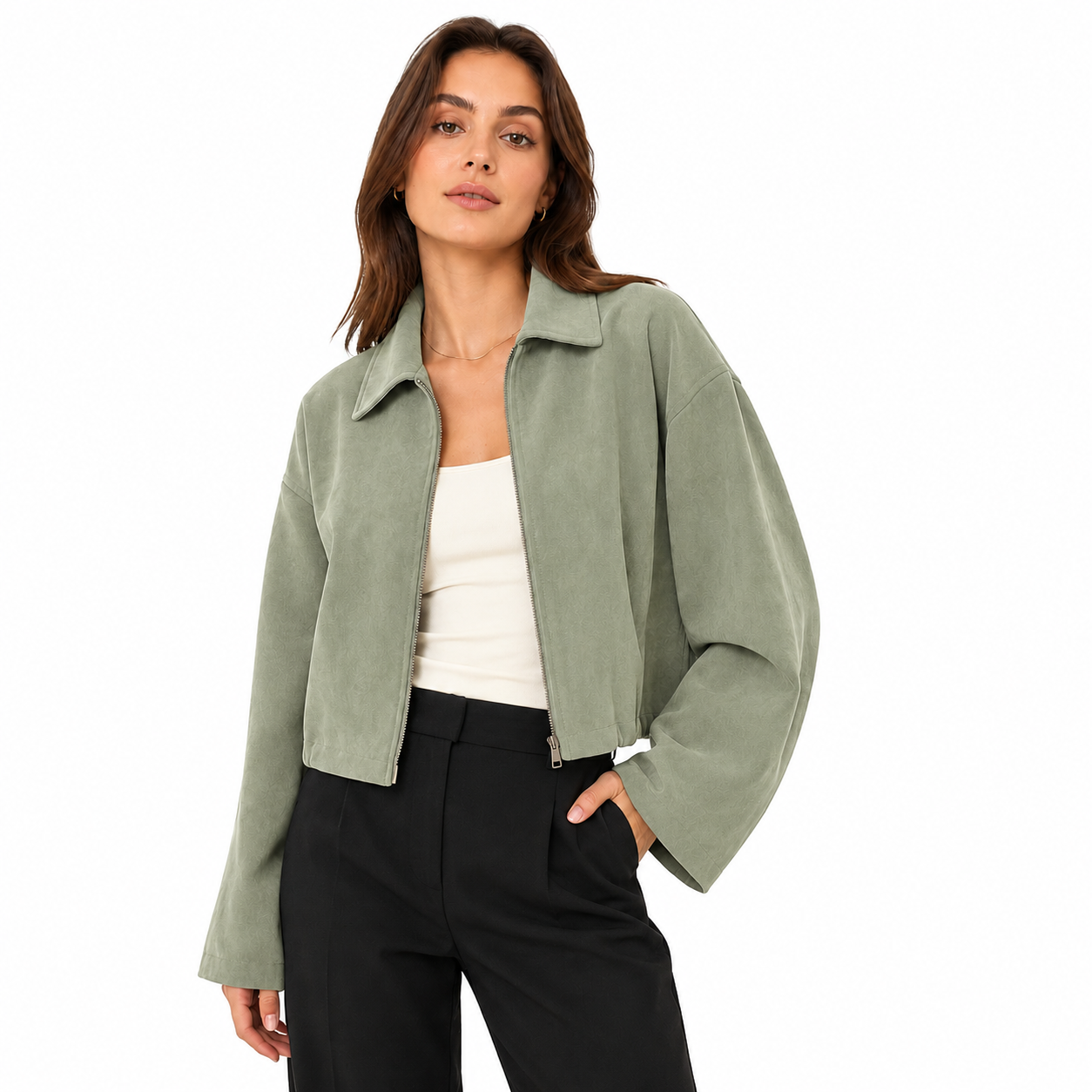 Roven Suede Aviator Jacket