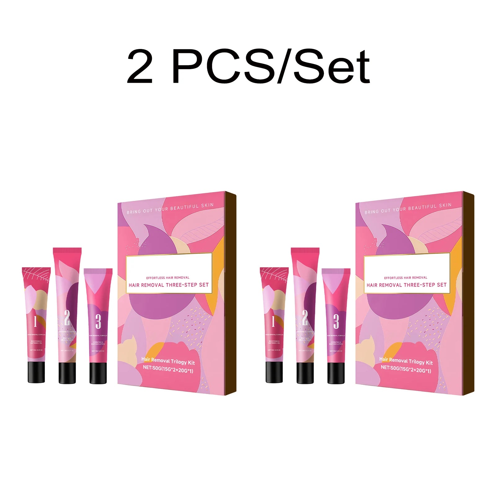 Facial Hair Removal Trilogy Kit 3-Step Softening Gel Cream Soothing Lotion Gentle Sensitive Skin Fast Acting for Sensitive Skin