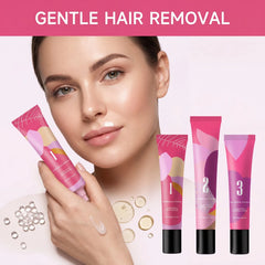 Facial Hair Removal Trilogy Kit 3-Step Softening Gel Cream Soothing Lotion Gentle Sensitive Skin Fast Acting for Sensitive Skin